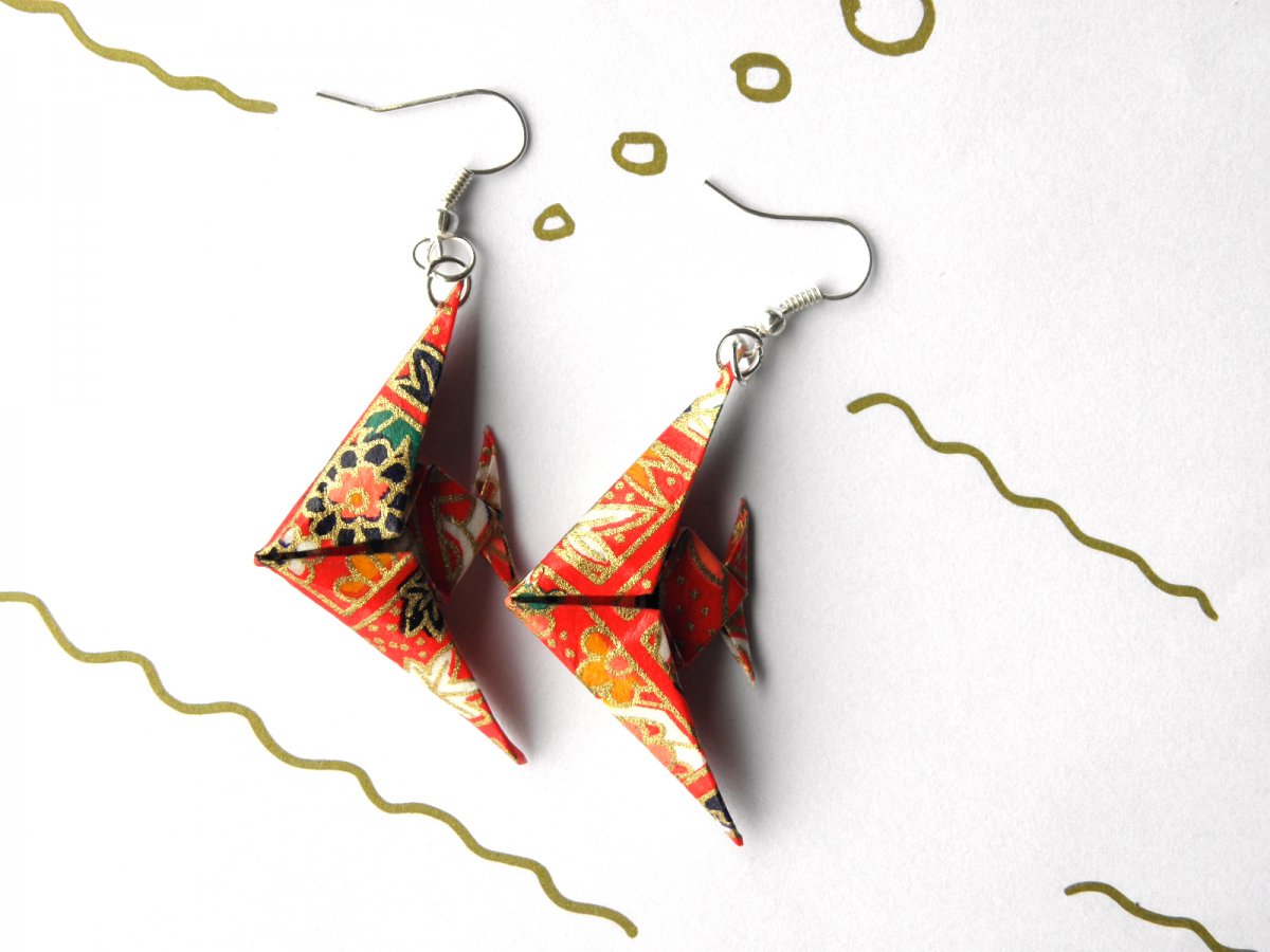 - origami skalár - náušnice