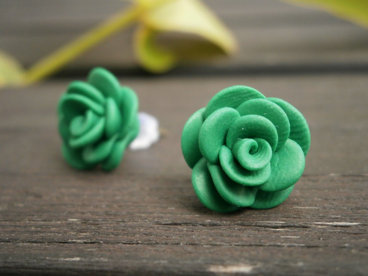 Náušnice růžičky zelené