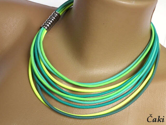 Neonkový s nerezem - náhrdelník