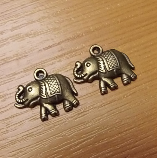 Slon - starobronz - 18mm x 15mm 