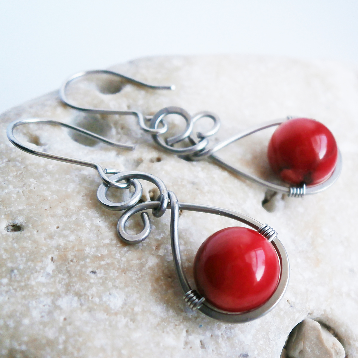 Něžnost korálu - náušnice