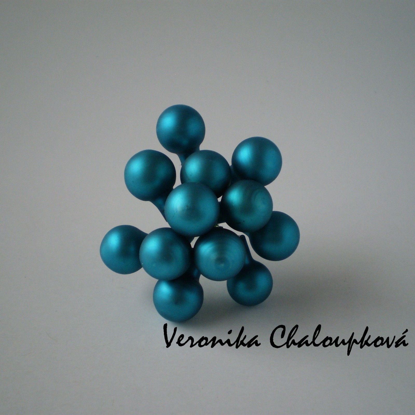 Koule - tm. tyrkysová matná 1,5 cm