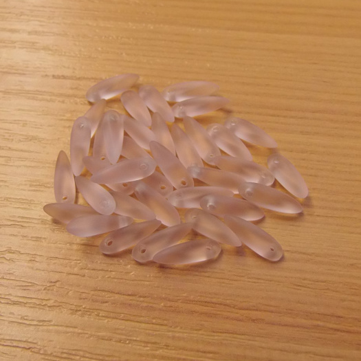 Jazýčky - růžové - frosted -3 x 11 mm
