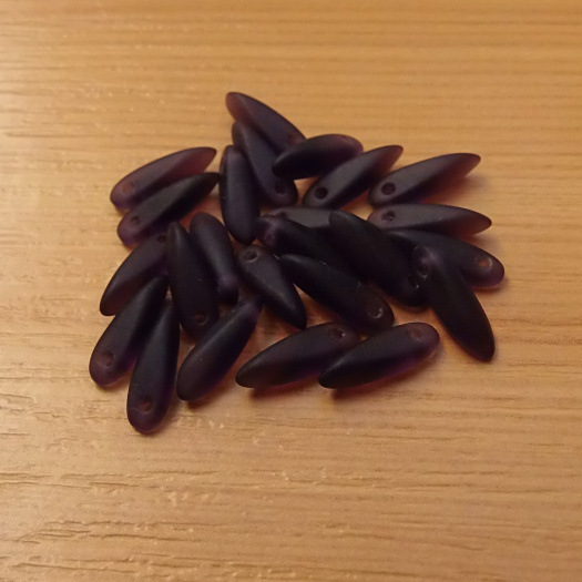 Jazýčky - fialové - frosted -3 x 11 mm