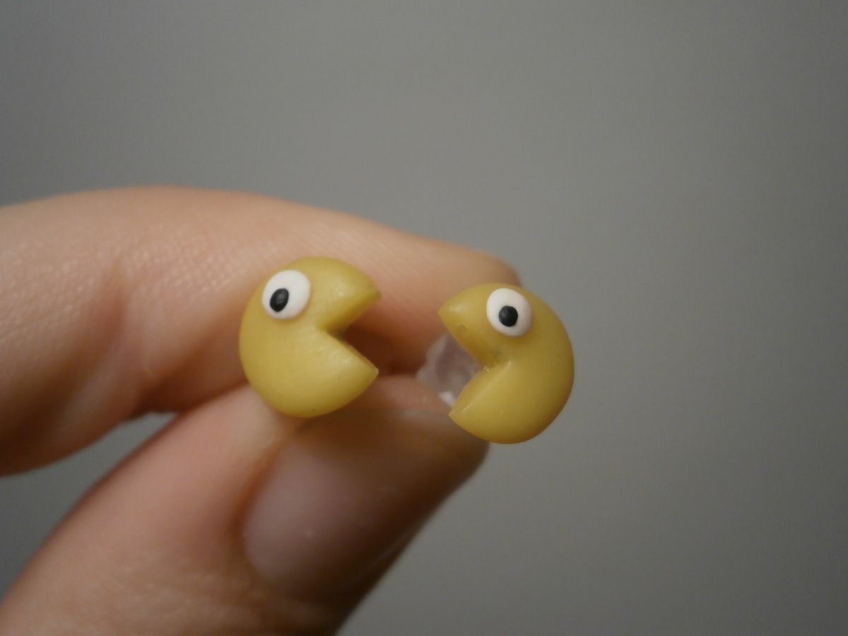 Náušnice pacman žlutý