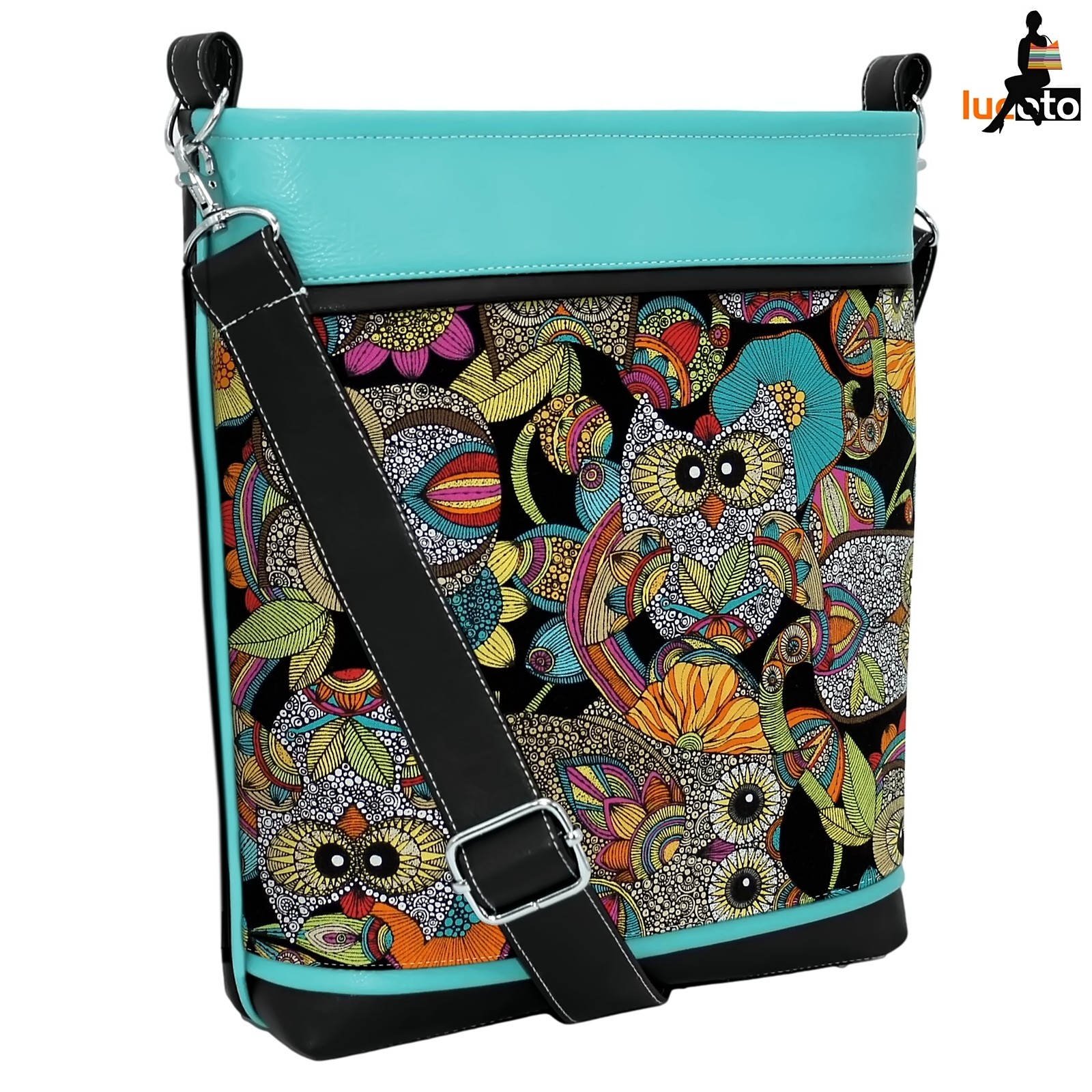 Sandra Owl black and turquoise