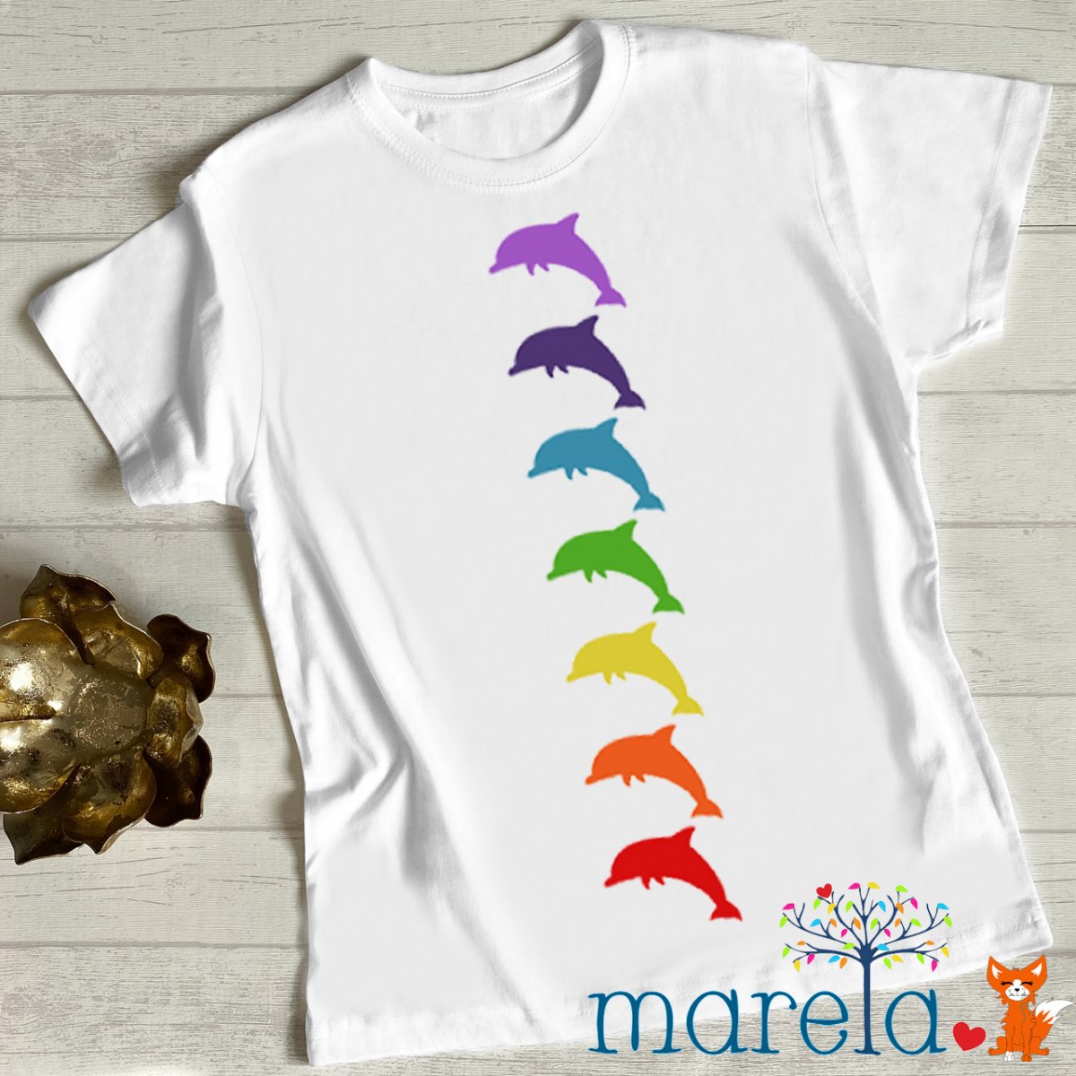 Pánské čakrové tričko delfín