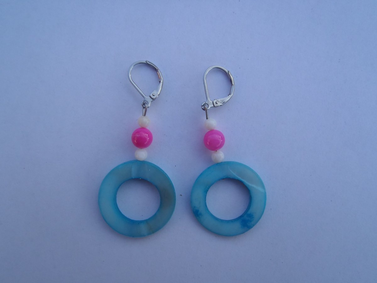 tyrkysové perleťové kruhy, chirurgická ocel