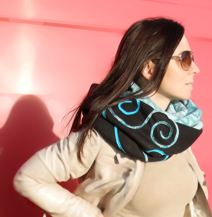 nákrčník,tunel,zimní  modré taje