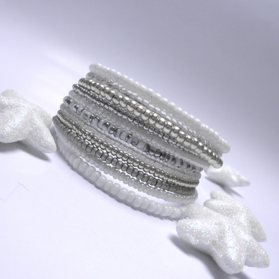 Vánoční - stříbrné hvězdičky