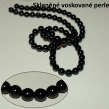 Voskované perle, Jet , 6 mm, 21 ks