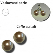 Voskované perle s 1 otvorem - 8 mm - Caffe au Lait - 2 ks