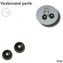 Voskované perle s 1 otvorem - 8 mm - Grey - 2 ks