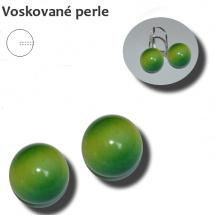 Voskované půldírové perle, 12 mm, Wood