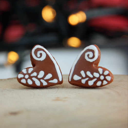 Perníkova srdíčka - pecky (fimo)