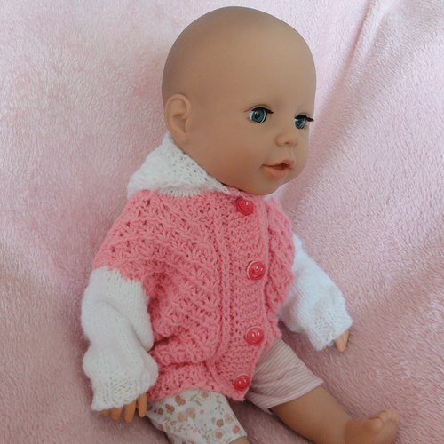 Růžovo-bílý svetřík s kapucí 