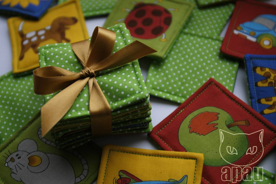 Látkové pexeso Apau - zelené (18 párů)