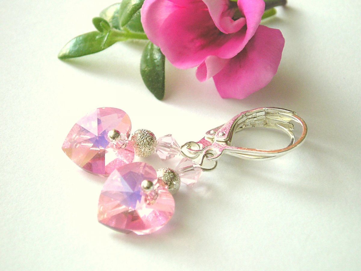 Swarovski náušnice Rose Light AB