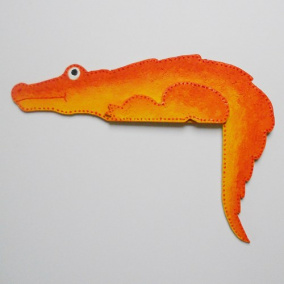 Krokodýl  na dveře oranžový