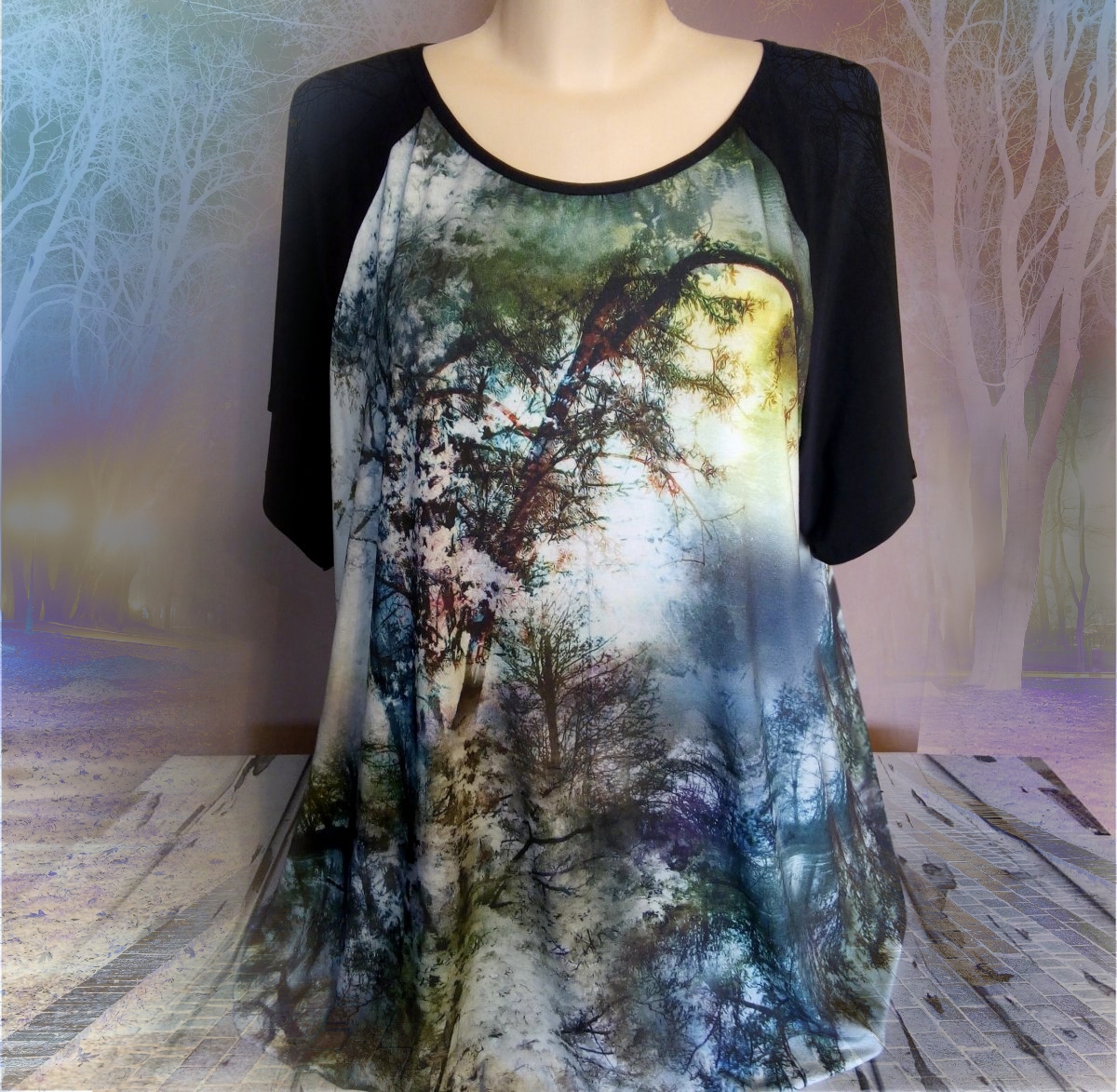 Tričko motiv podzimního lesa