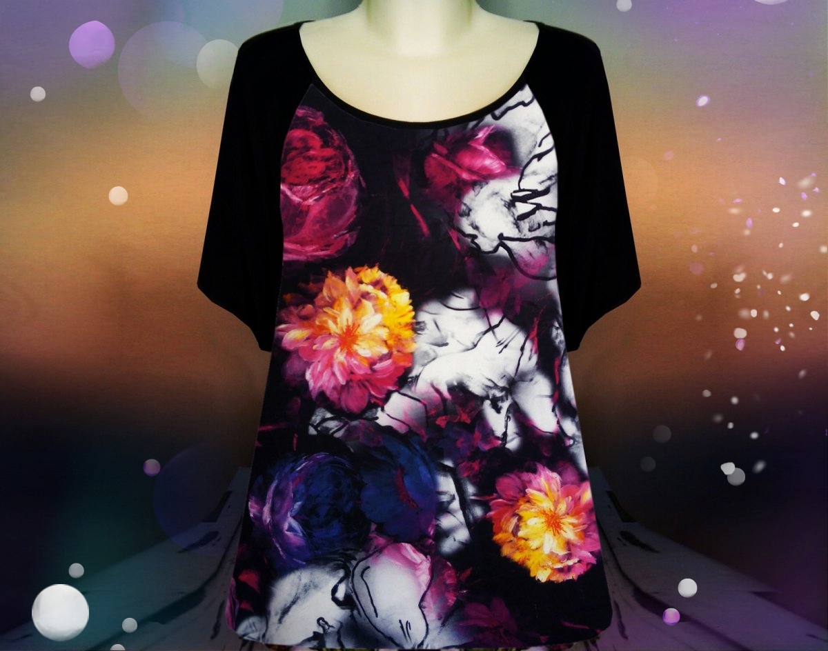 Tričko velké květy