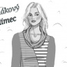 Mikina černá Máky  s dlouhým rukávem 
