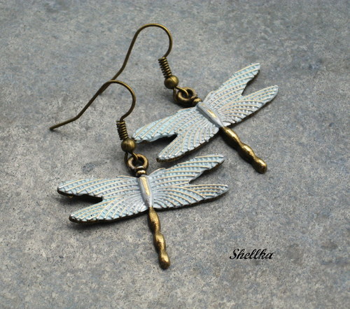 Náušnice ,,VÁŽKY,, modro-stříbrné