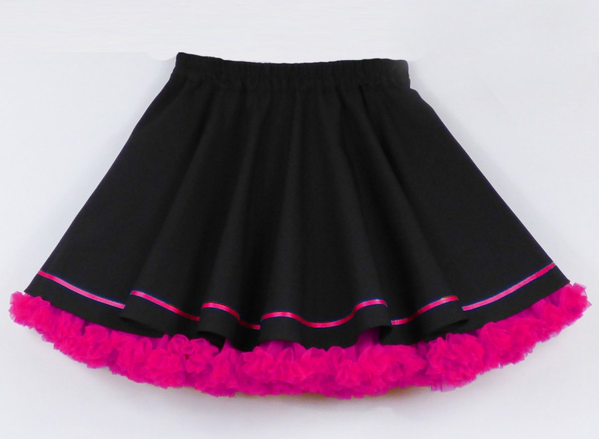 FuFu sukně černá s pink spodničkou