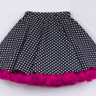 FuFu sukně černý puntík s pink spodničkou