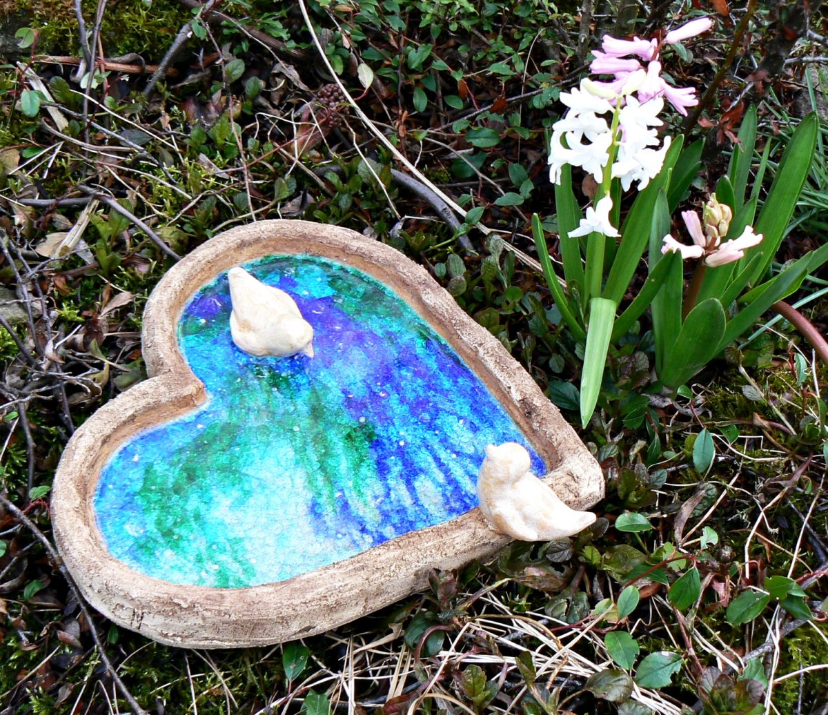 Pítko pro ptáky - srdce