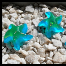 Hvězdičky - mýdla - zeleno-modré se třpytkami