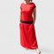 Dlouhé šaty červené s lodičkovým výstřihem S - XXXL