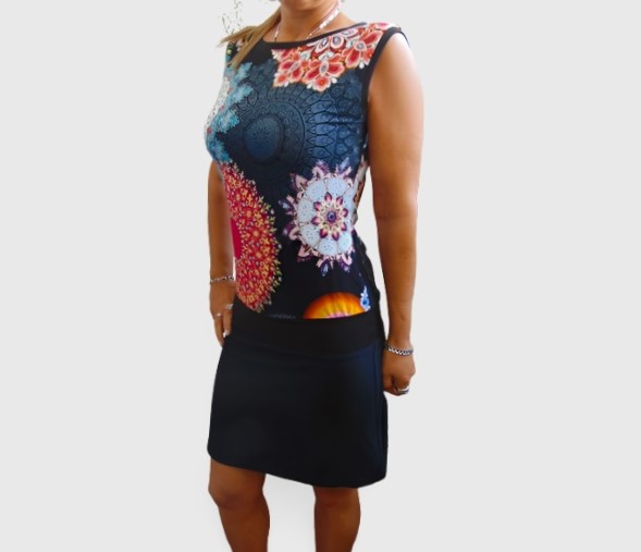 Šaty mandaly s černou S - XXXL