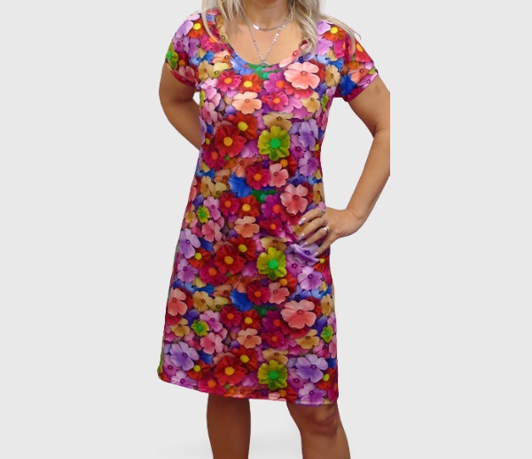 Šaty květy S - XXXL