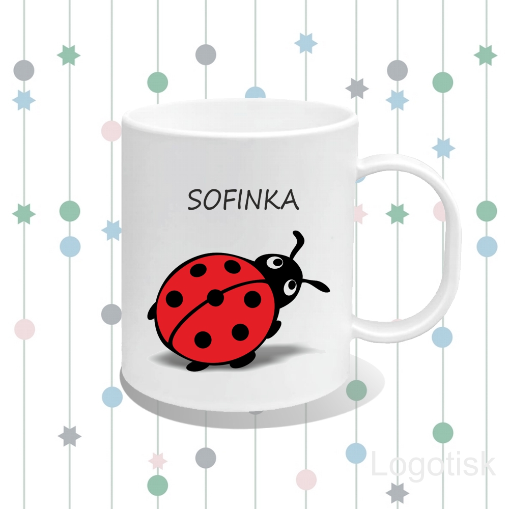 Plastový hrníček pro děti Beruška se jménem