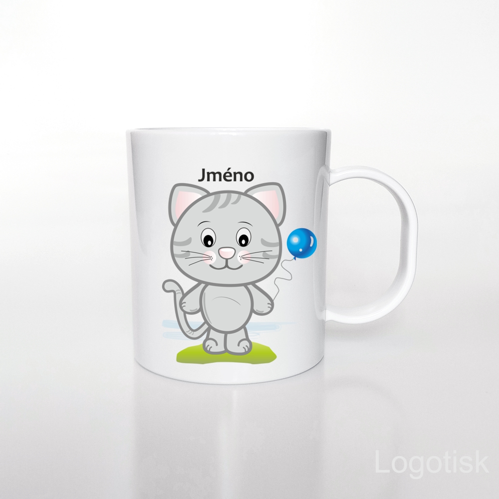 Plastový hrníček pro děti KOCOUREK se jménem