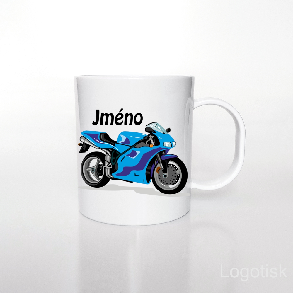 Plastový hrníček pro děti MOTORKA se jménem