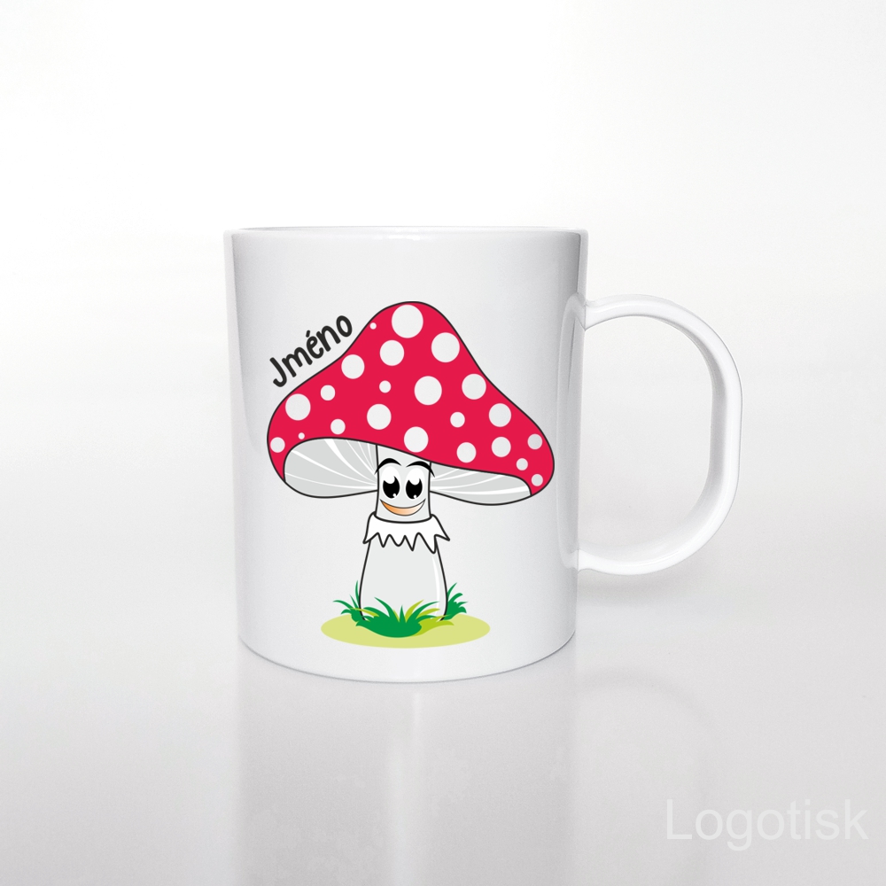 Plastový hrníček pro děti Muchomůrka se jménem