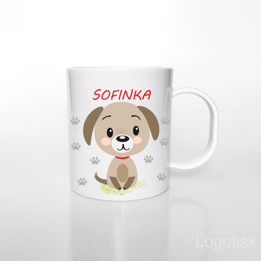 Plastový hrníček pro děti PEJSEK se jménem