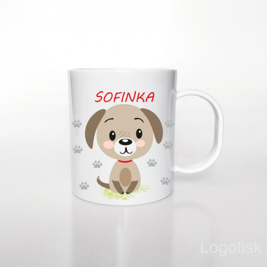 Plastový hrníček pro děti PEJSEK se jménem