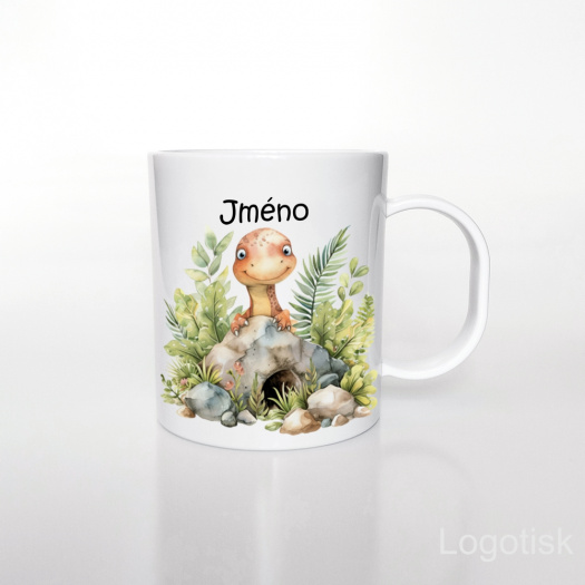 Plastový hrníček pro děti potisk DINO se jménem