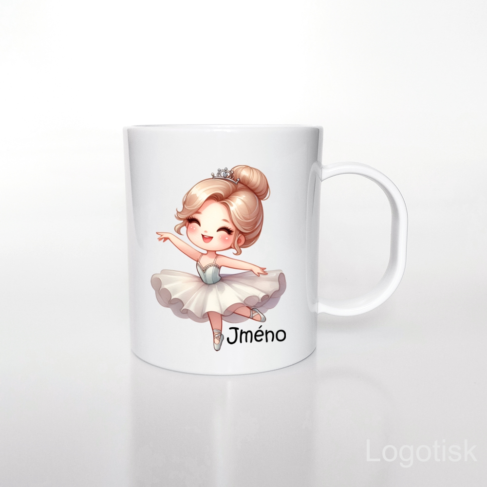 Plastový hrnek BALETKA - BALERÍNA se jménem