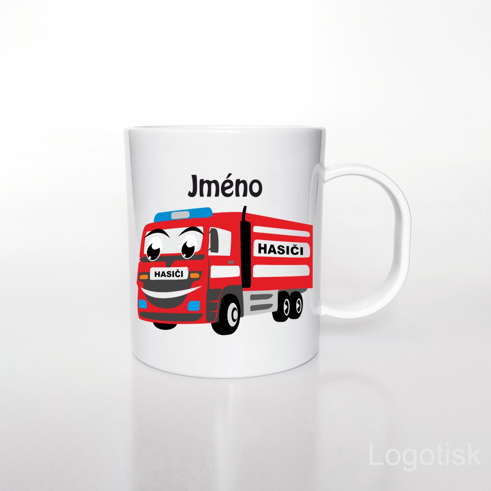 Plastový hrníček pro děti Hasiči se jménem