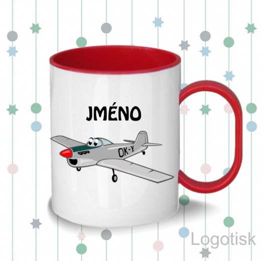 Plastový hrnek LETADLO se jménem