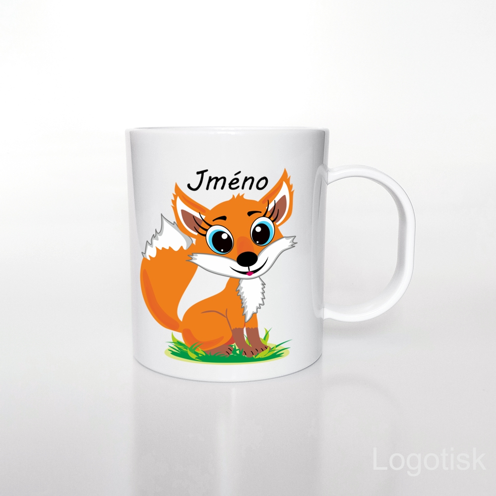 Plastový hrníček pro děti LIŠKA se jménem
