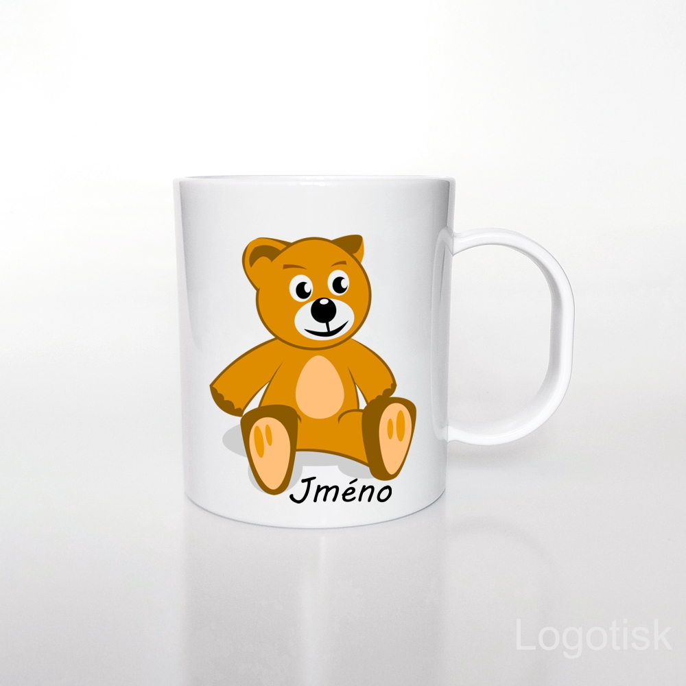 Plastový hrníček pro děti MEDVÍDEK se jménem