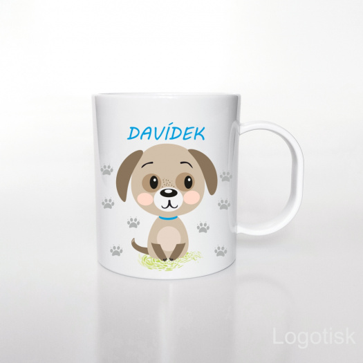 Plastový hrníček pro děti potisk PEJSEK se jménem
