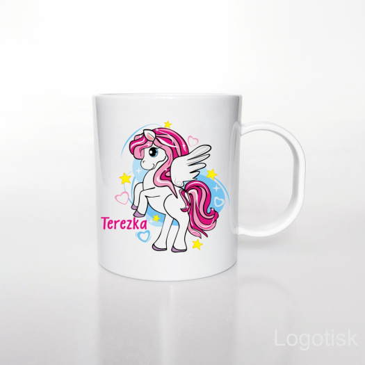 Plastový hrníček pro děti fantasy Poník se jménem