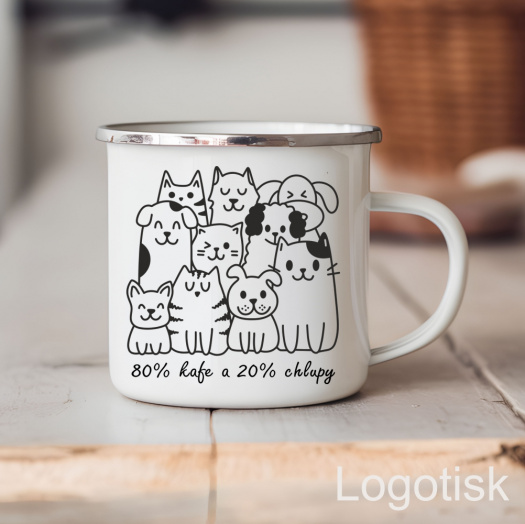 Plecháček s vtipným potiskem KAFE S CHLUPY
