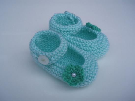 Pletené balerínky - světle zelené